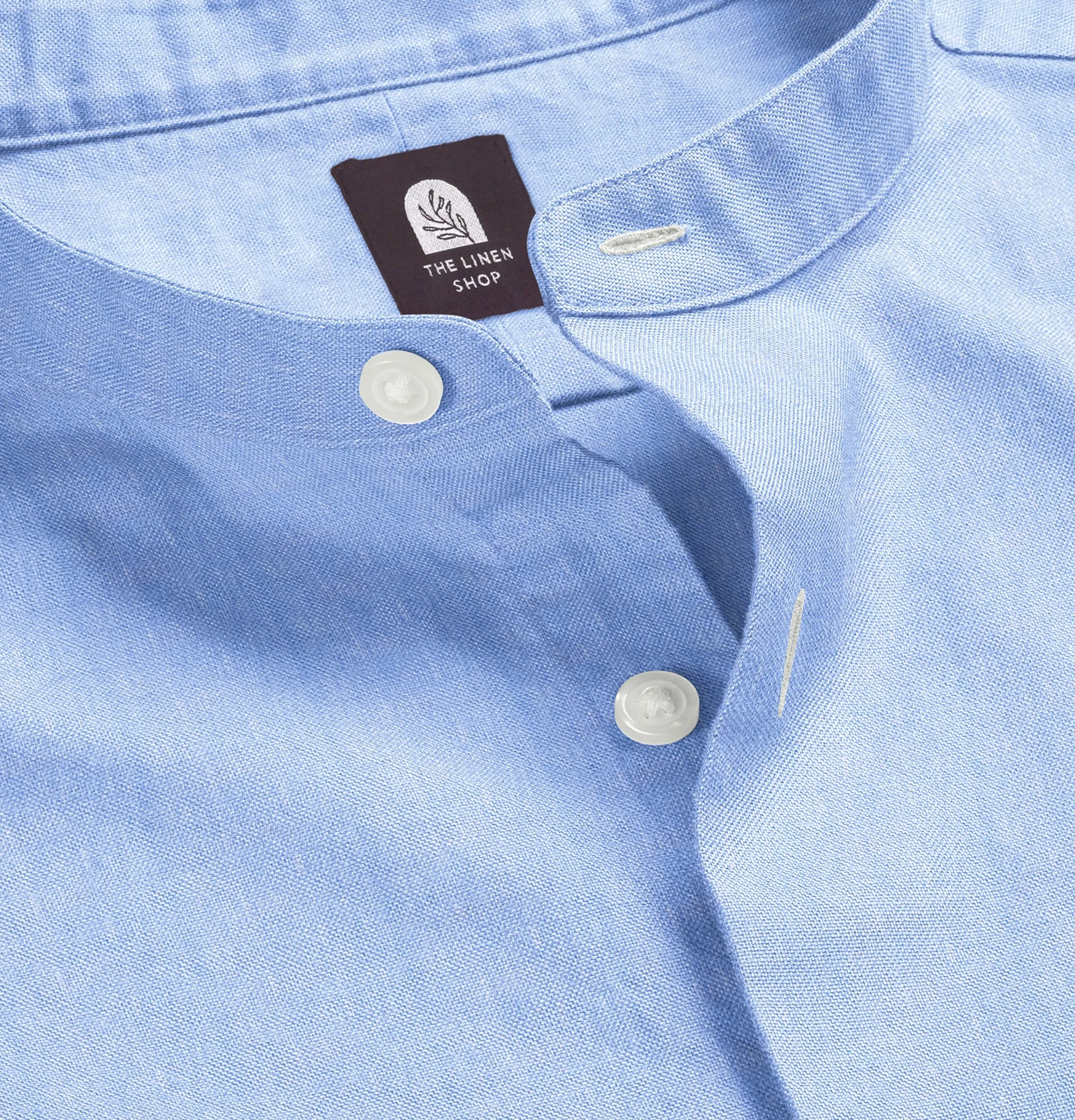 Pure Linen - Band Collar - Sky Blue sold by Airthreads product image thumbnail 2