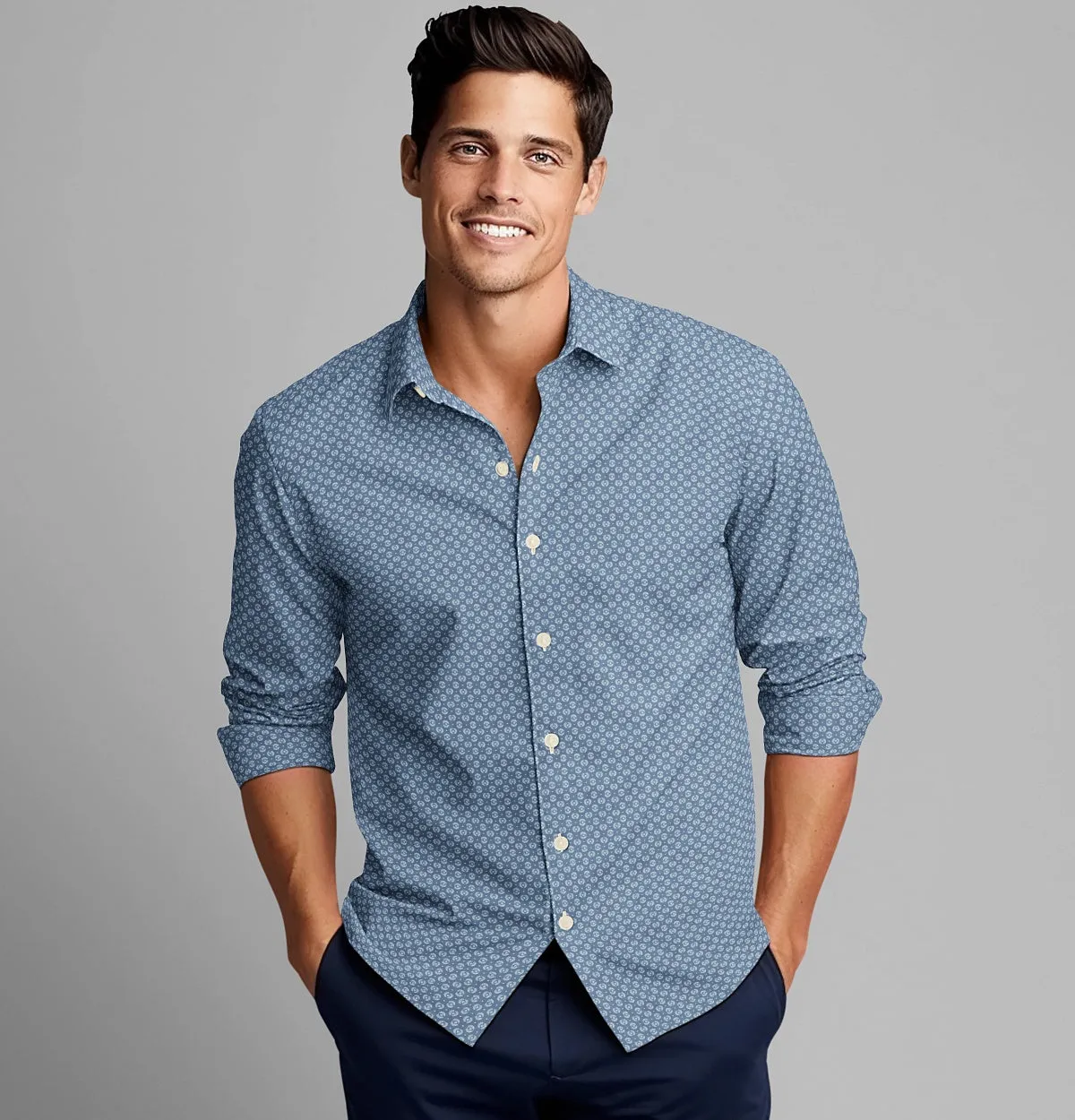 Pure Cotton - Long Sleeve - Blue Medallions sold by Airthreads product image thumbnail 4