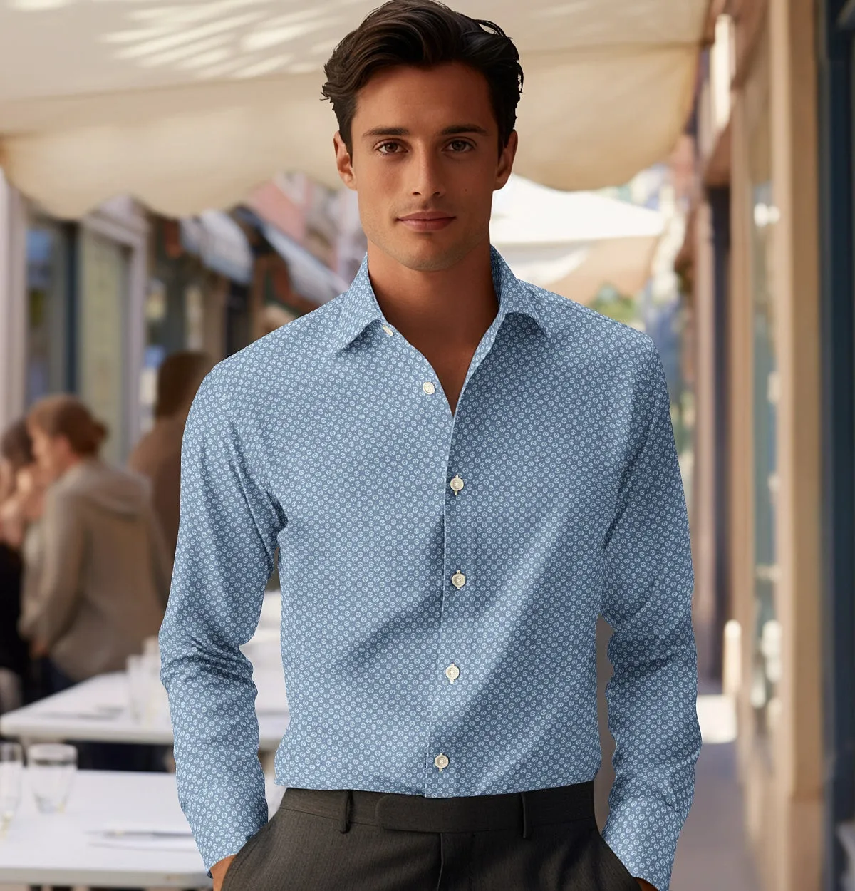 Pure Cotton - Long Sleeve - Blue Medallions sold by Airthreads product image thumbnail 5