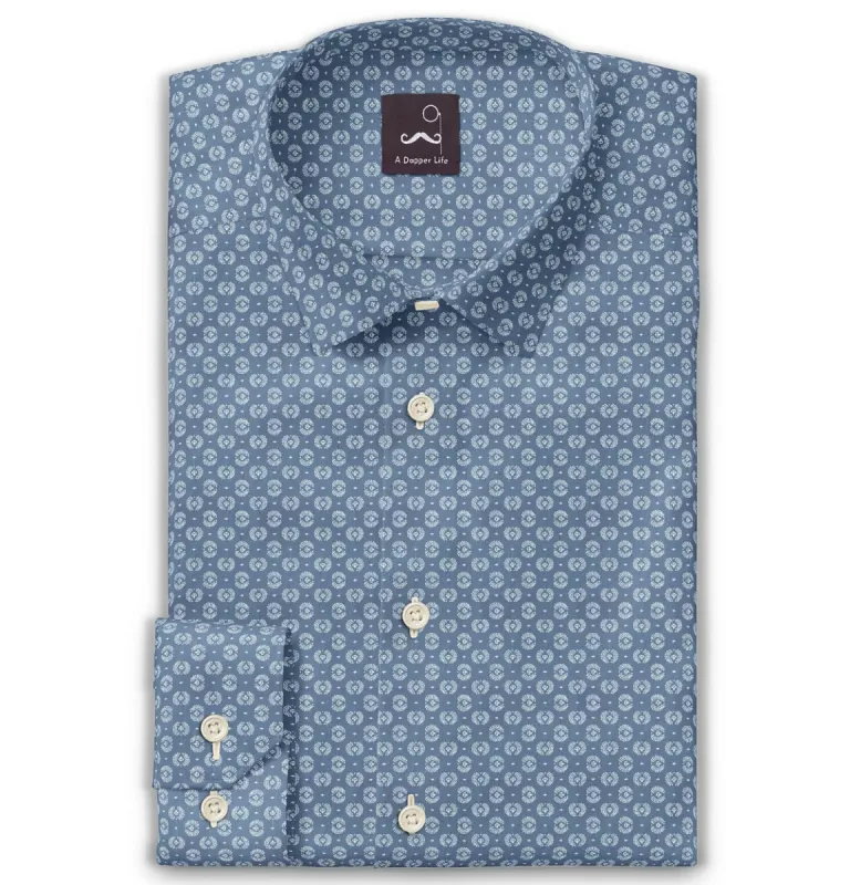 Pure Cotton - Long Sleeve - Blue Medallions sold by Airthreads