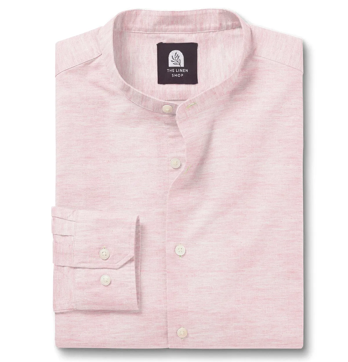 Pure Linen - Band Collar - Pale Pink sold by Airthreads