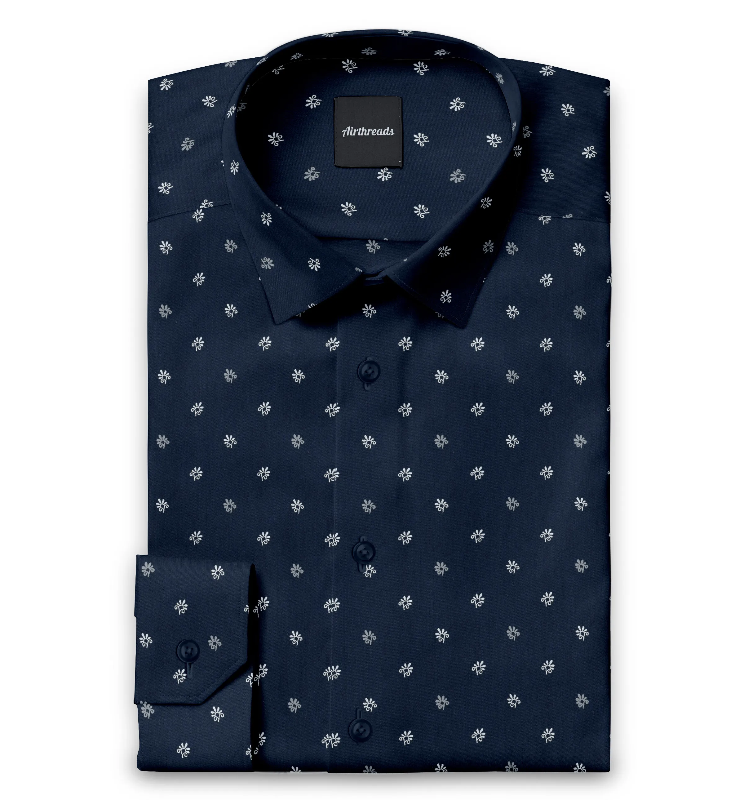 Long Sleeve Cotton Shirt - Navy Blue sold by Airthreads