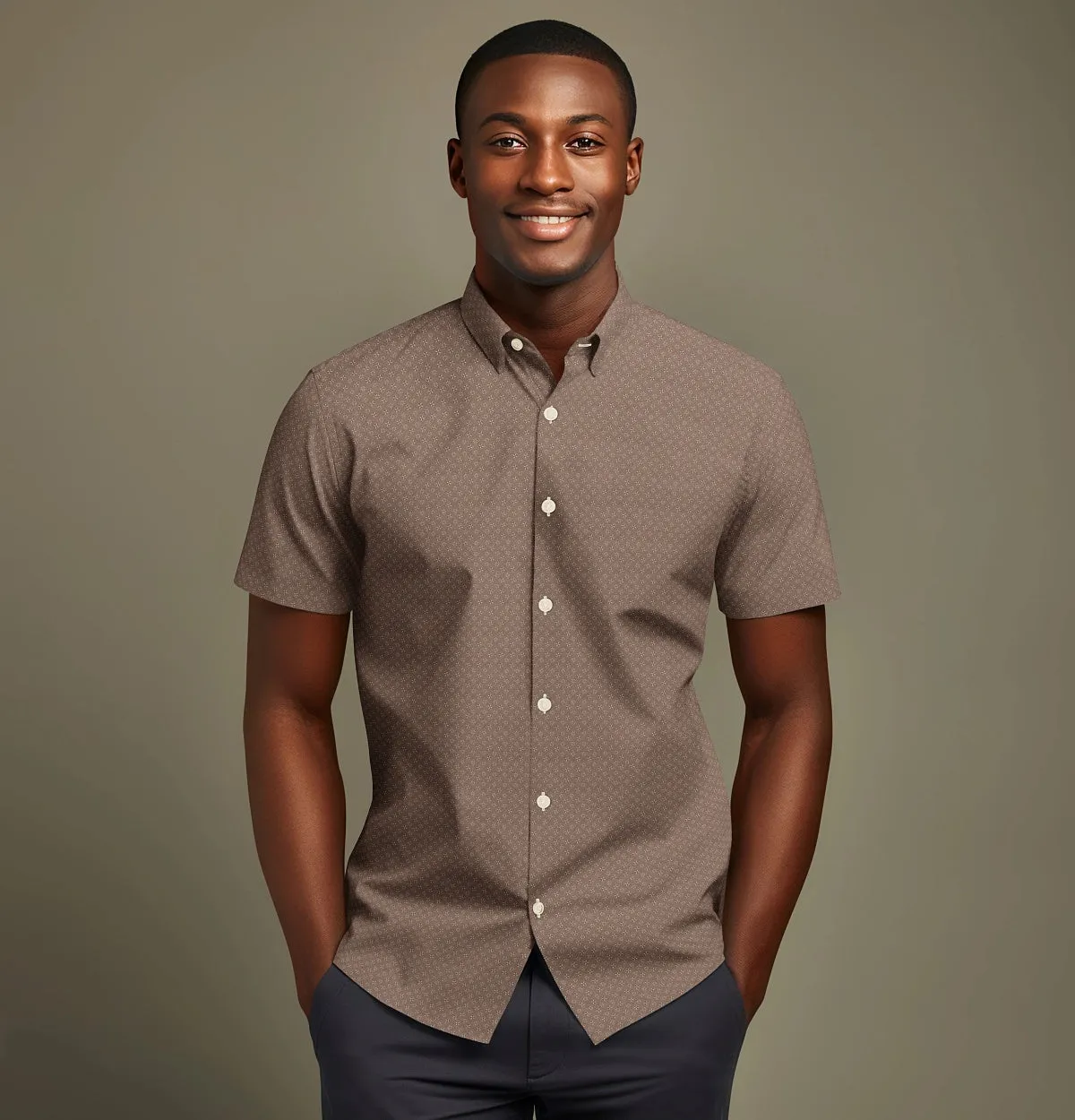 Pure Cotton - Short Sleeve- Mocha Floral Medley sold by Airthreads product image thumbnail 4