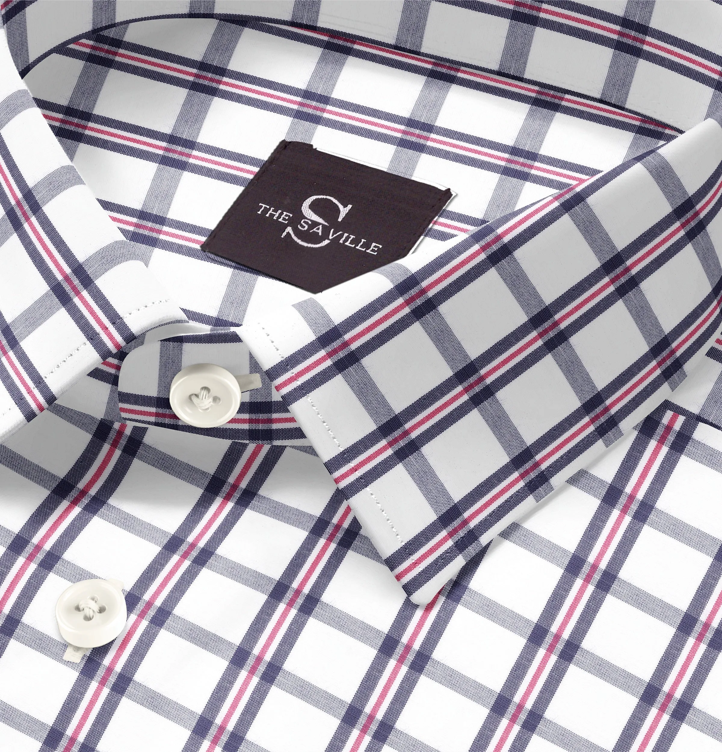 Wrinkle-free Navy and Red Checks - Short Sleeve sold by Airthreads product image thumbnail 2