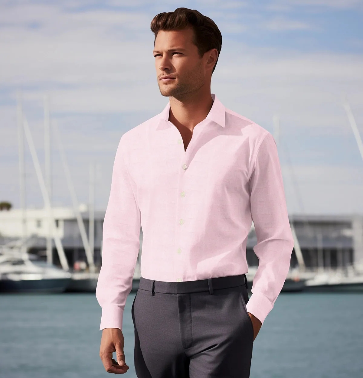 Cotton Linen - Long Sleeve - Light Pink sold by Airthreads product image thumbnail 4