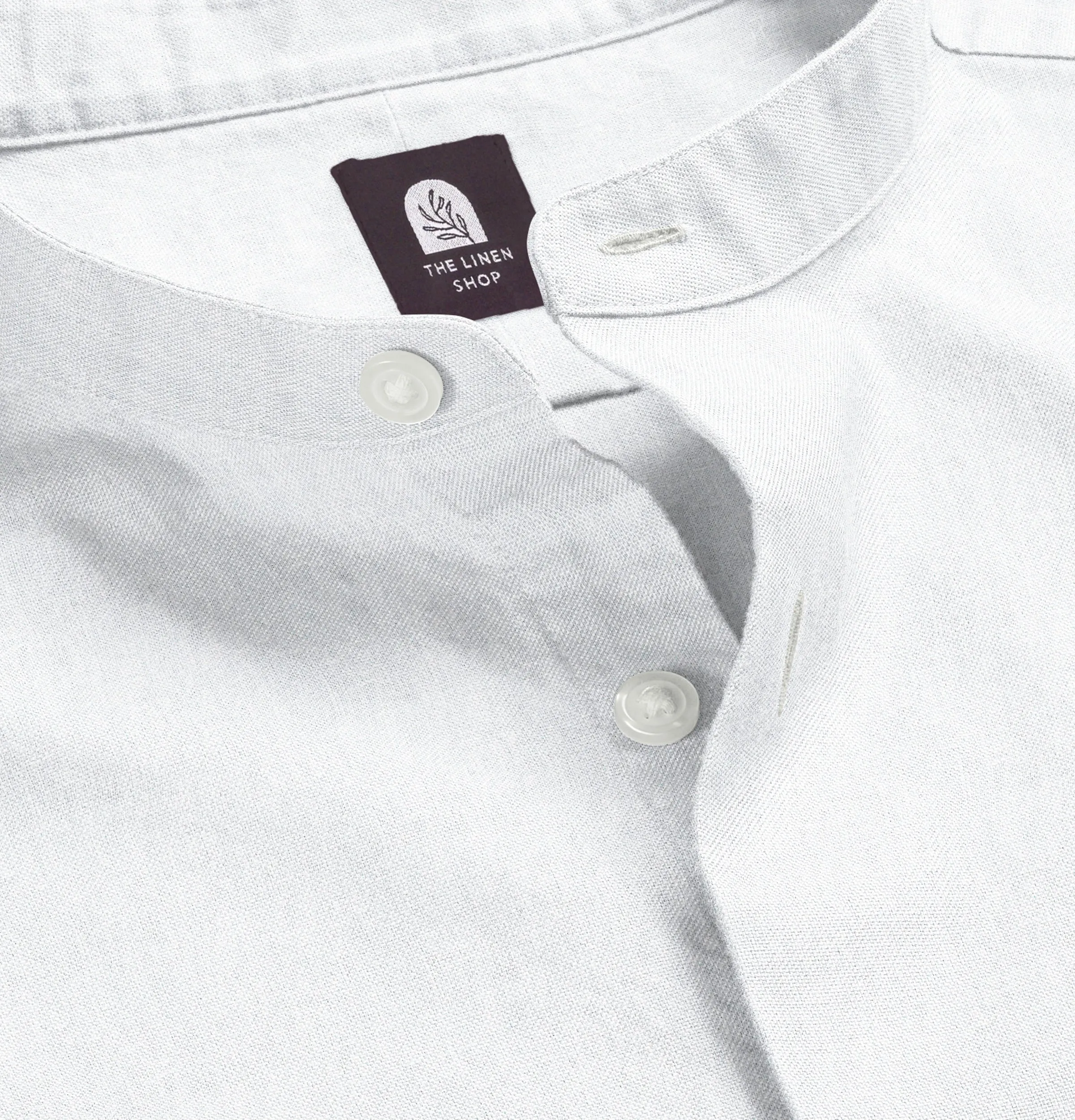 Pure Linen - Band Collar - White sold by Airthreads product image thumbnail 2