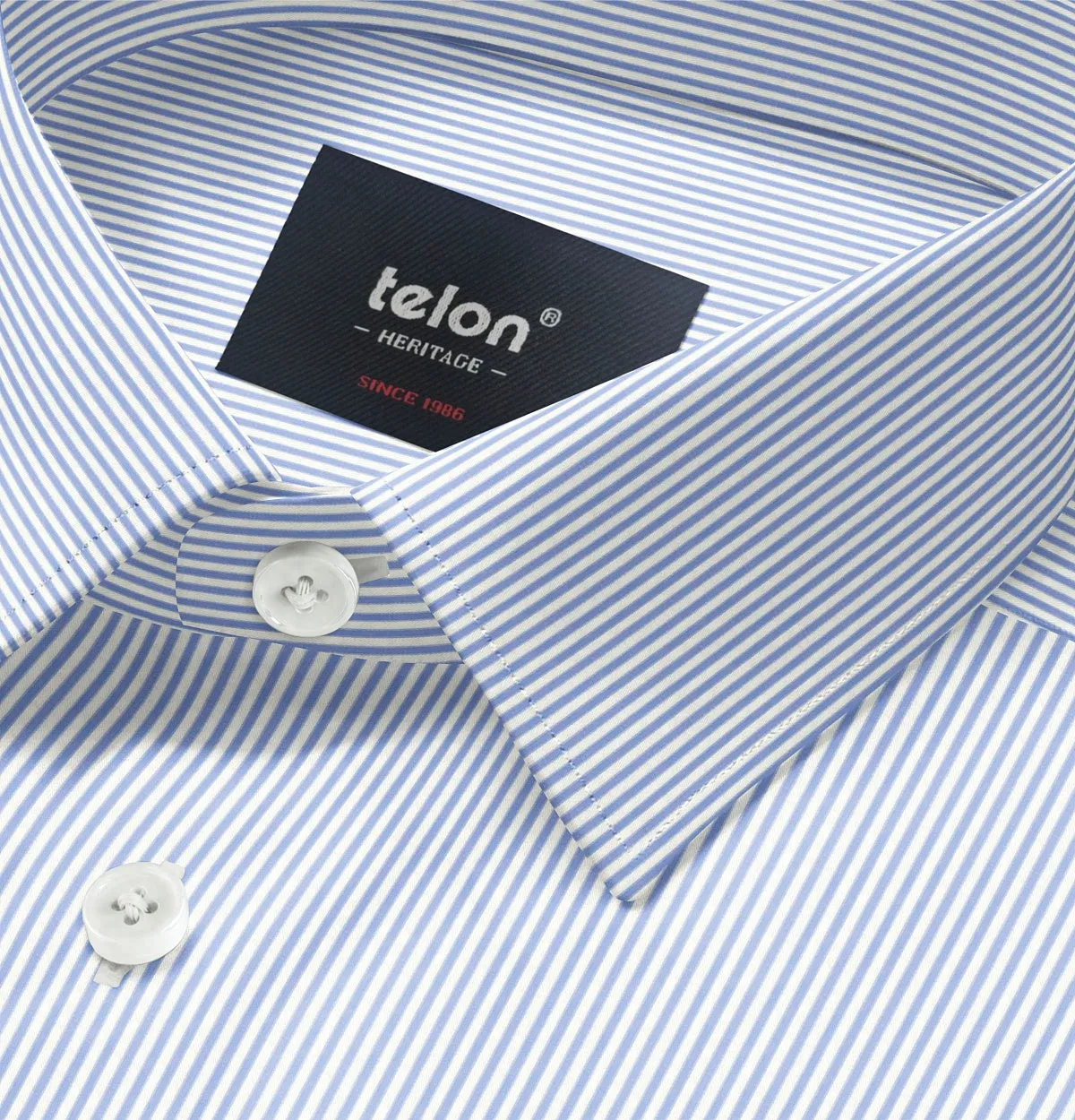 Luxury Pure Cotton - Long Sleeve - Light Blue Pencil Stripe sold by Airthreads product image thumbnail 2