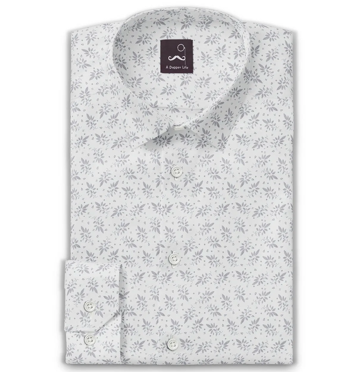 Pure Cotton - Long Sleeve - White Botanical Breeze sold by Airthreads