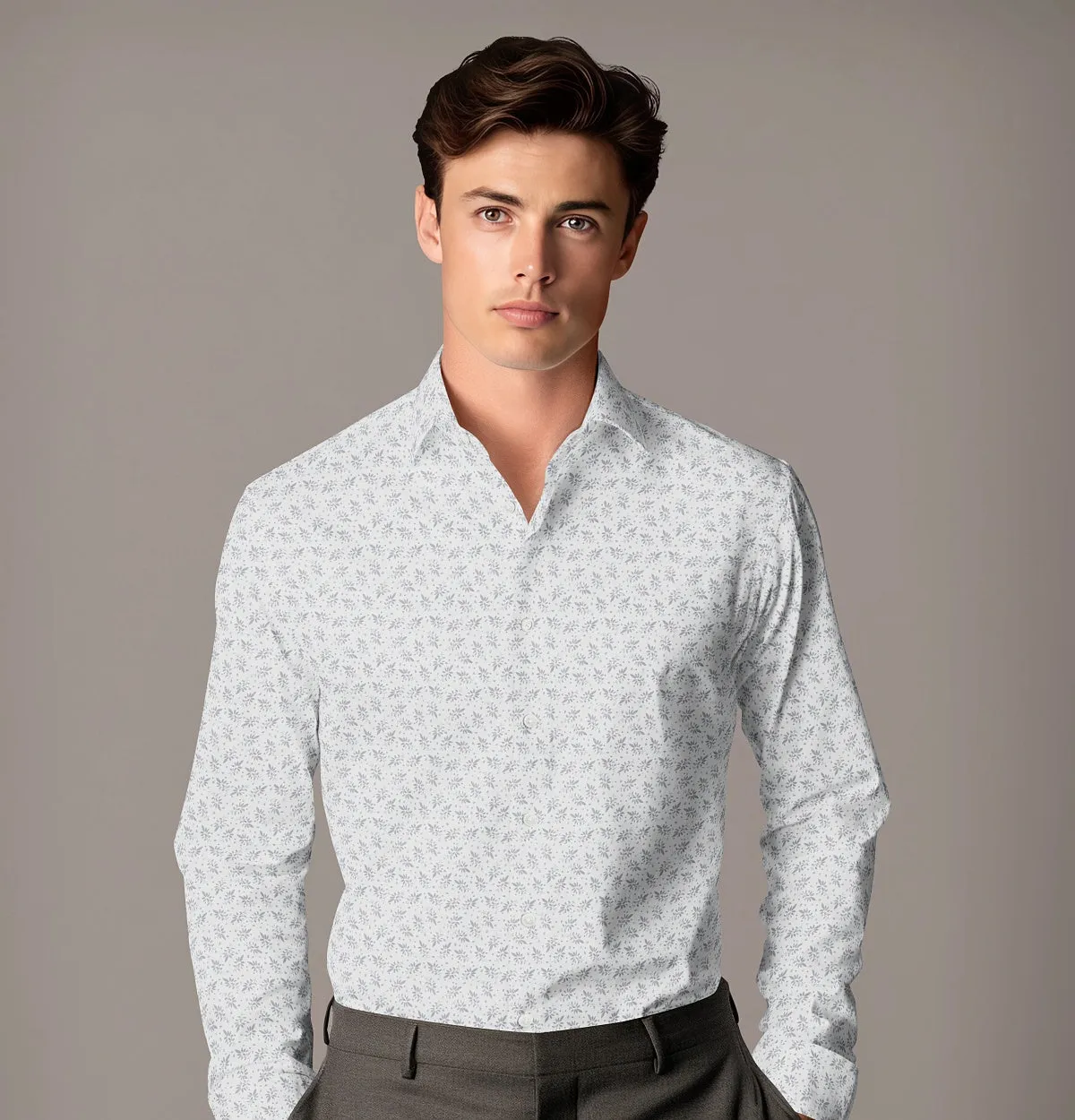 Pure Cotton - Long Sleeve - White Botanical Breeze sold by Airthreads product image thumbnail 3
