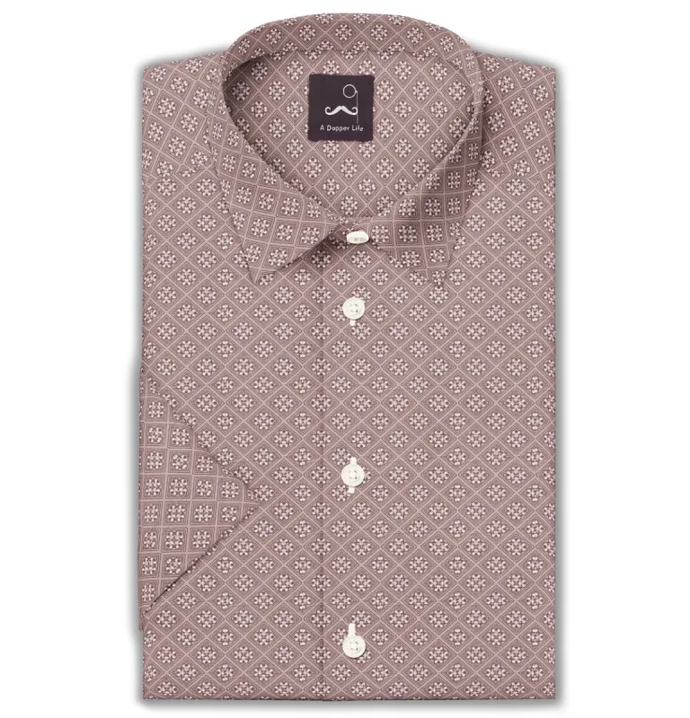 Pure Cotton - Short Sleeve - Mocha Print sold by Airthreads
