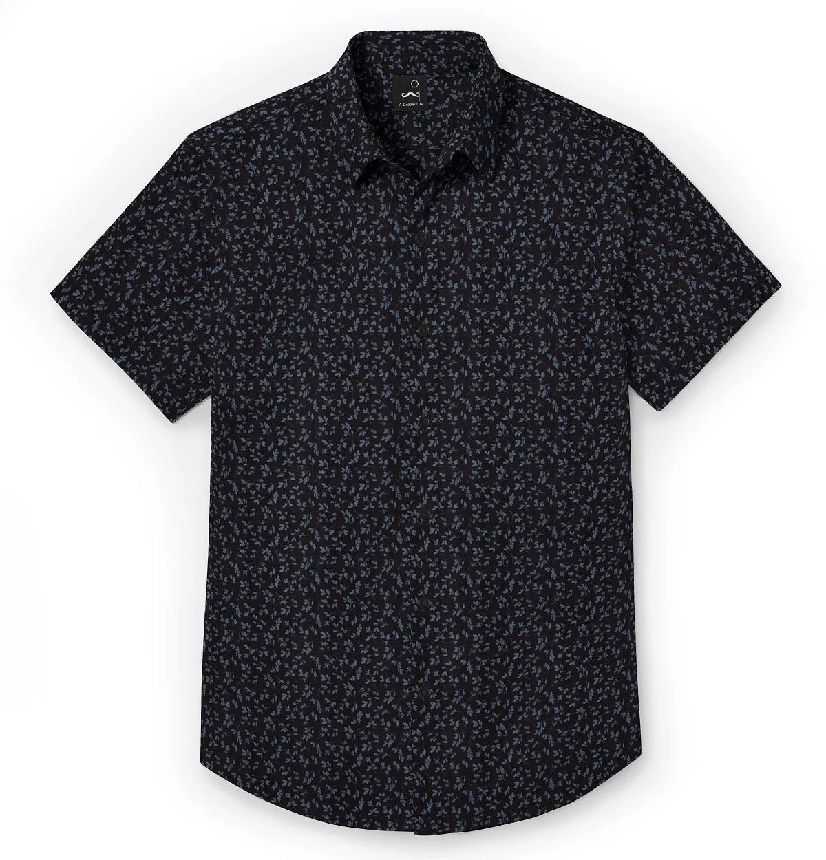 Pure Cotton - Short Sleeve - Black with Blue Flowers sold by Airthreads product image thumbnail 3