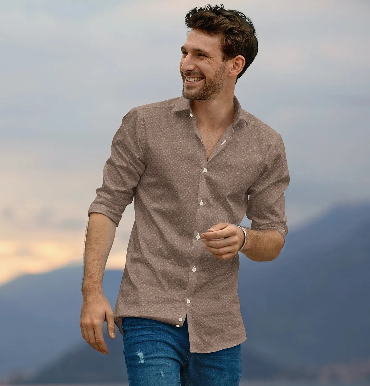 Pure Cotton - Long Sleeve - Mocha Floral Medley sold by Airthreads product image thumbnail 3