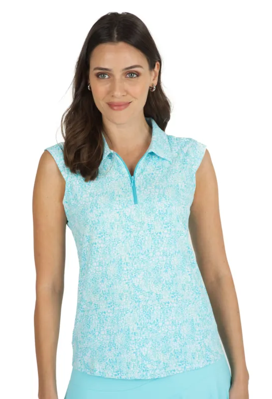 Abstract Skin Print Sleeveless Polo – 14487 sold by IBKUL