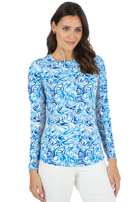Kinsley Print Long Sleeve Crew Neck – 12485 sold by IBKUL