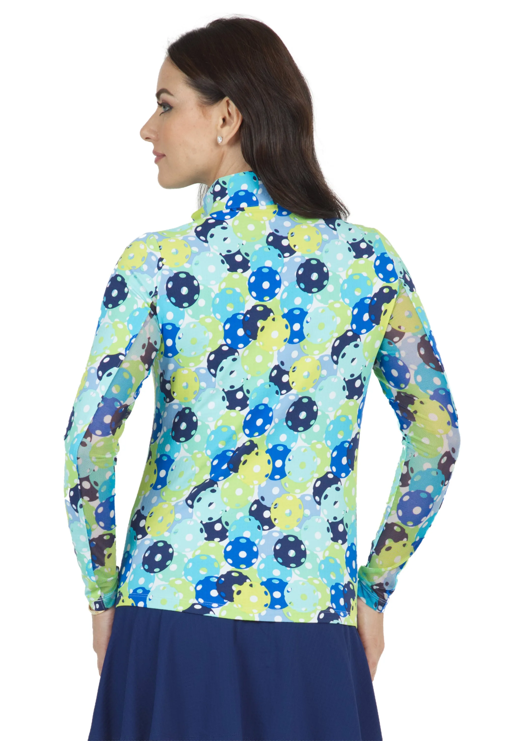 4.0 Print Long Sleeve Mock Neck Top – 10657 sold by IBKUL product image thumbnail 3