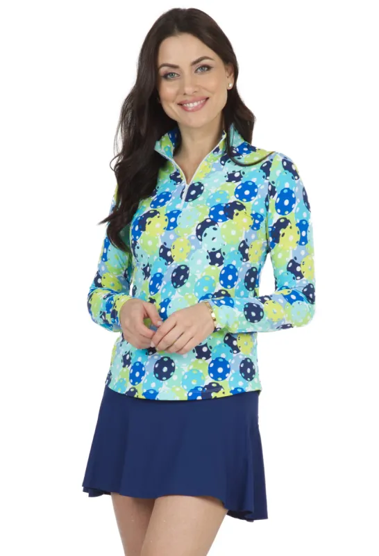 4.0 Print Long Sleeve Mock Neck Top – 10657 sold by IBKUL