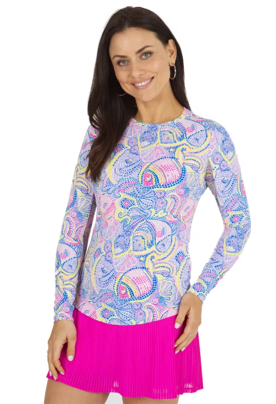 Mariel Print Long Sleeve Crew Neck – 12483 sold by IBKUL