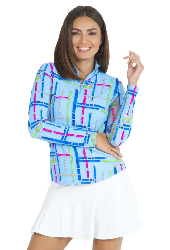 Nancy Print Long Sleeve Mock Neck Top – 10763 sold by IBKUL