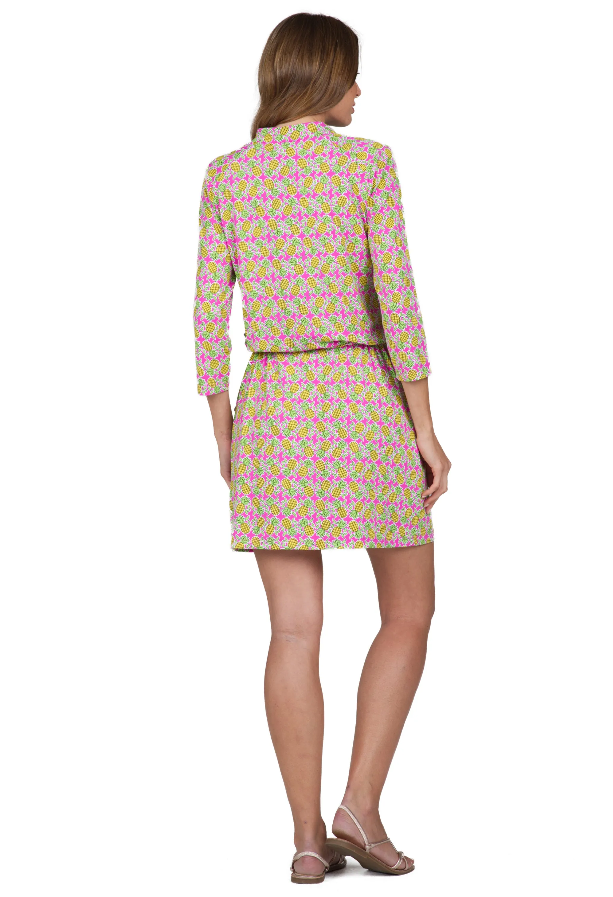 Chantal Print ¾ Sleeve Drawstring Dress – 62540 sold by IBKUL product image thumbnail 3