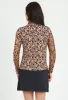 Gemma Print Long Sleeve Mock Neck Top – 10758 sold by IBKUL