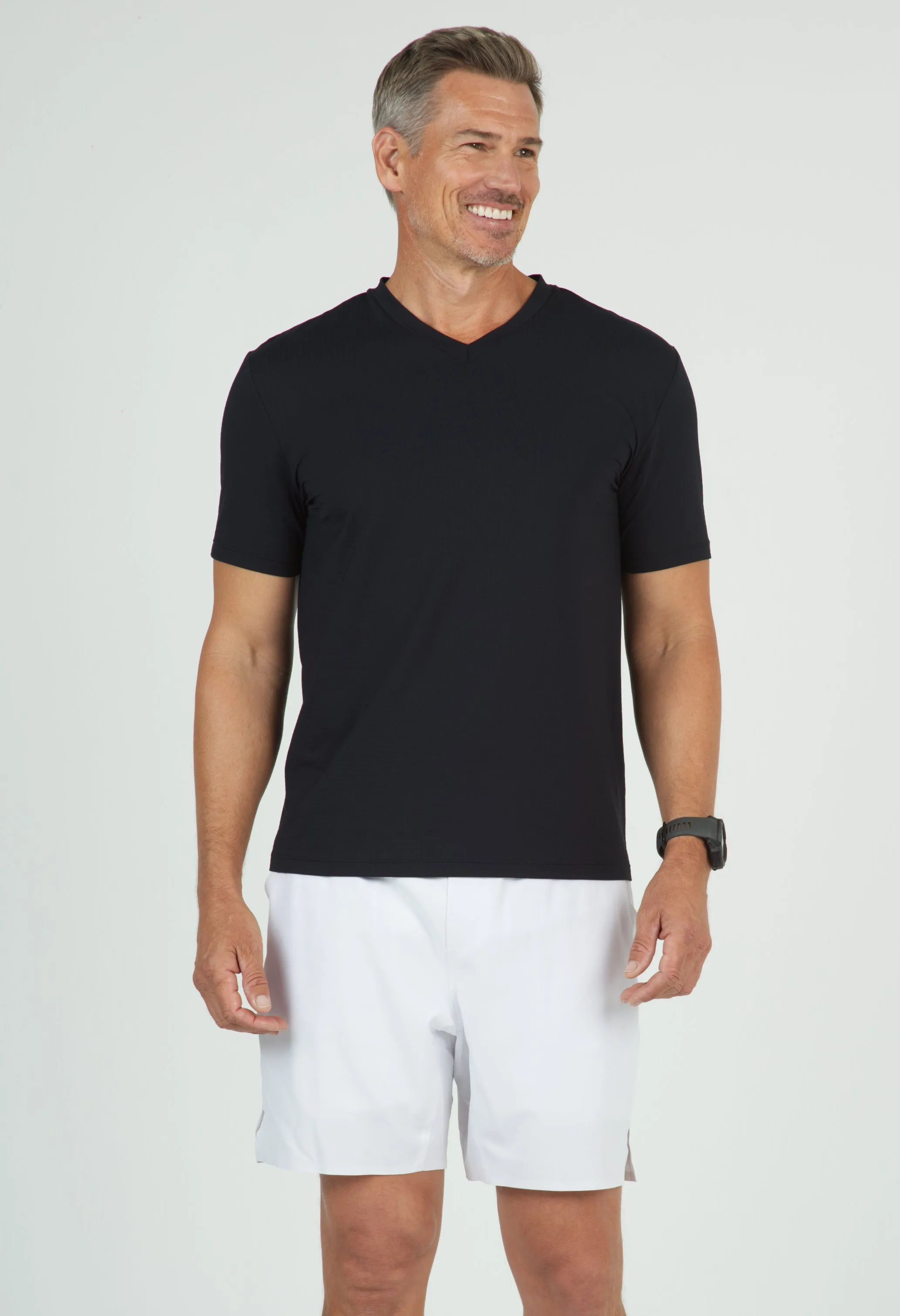 Solid Short Sleeve V Neck sold by IBKUL product image thumbnail 2