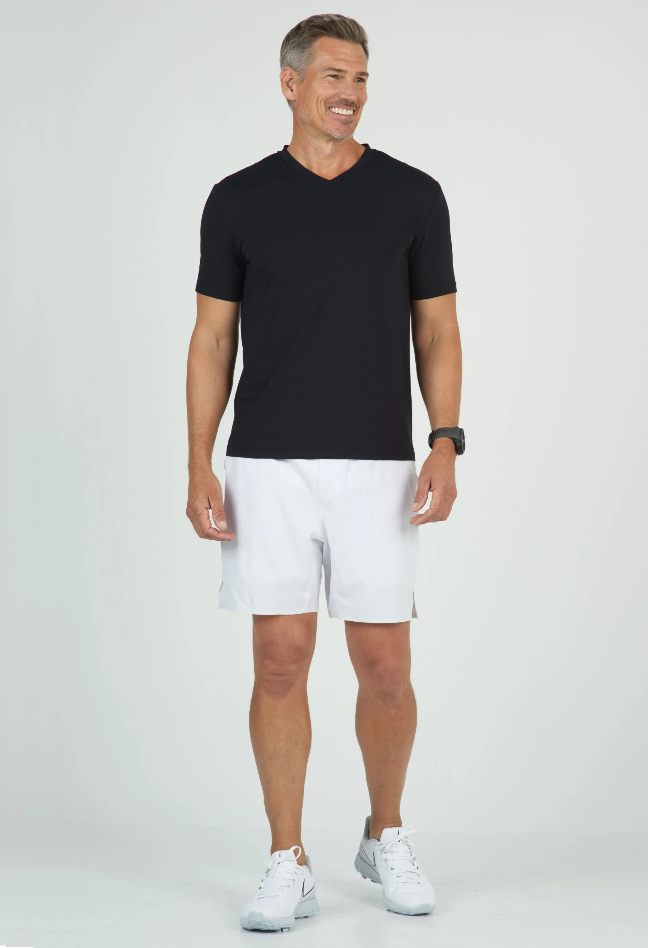 Solid Short Sleeve V Neck sold by IBKUL product image thumbnail 3