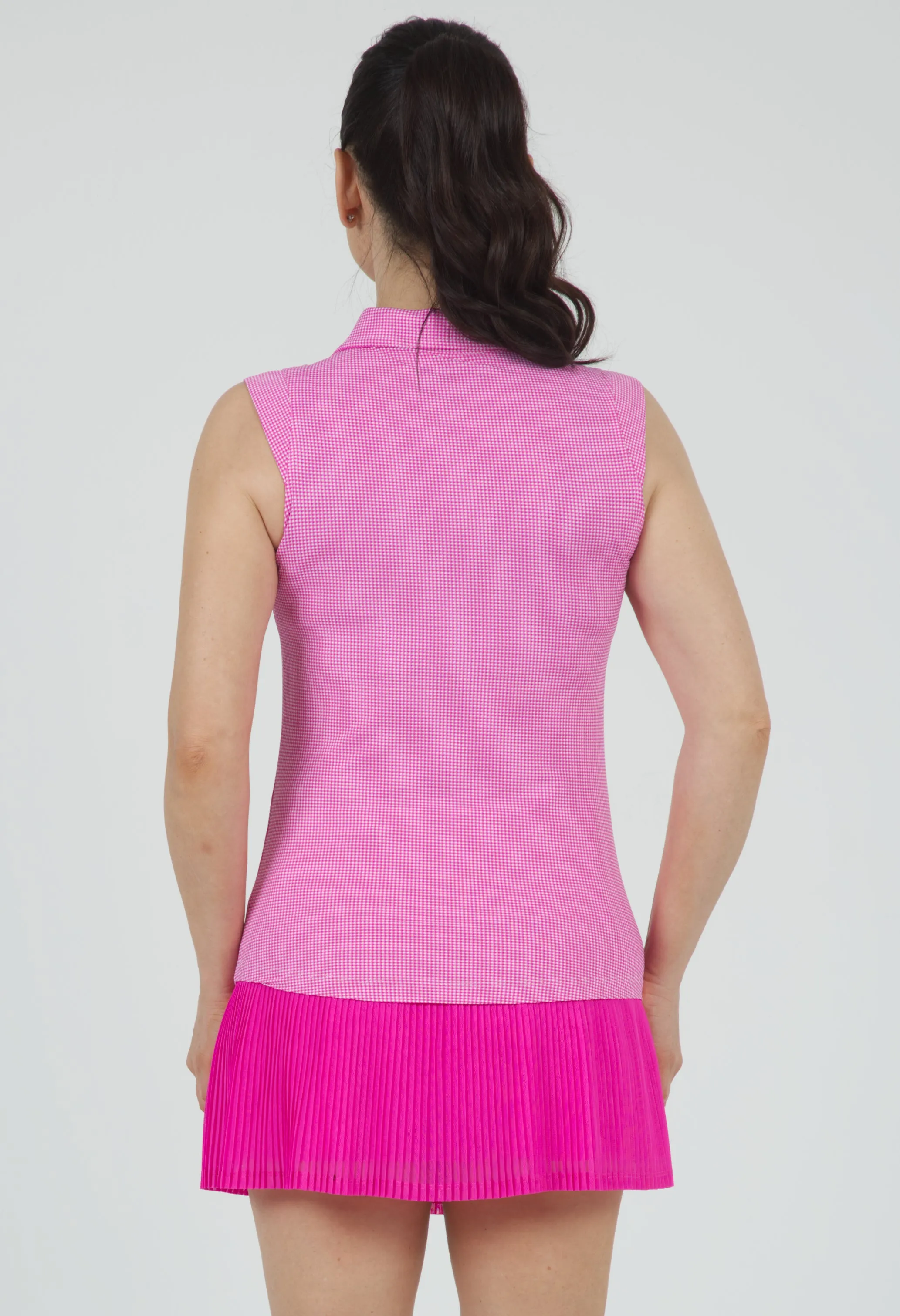 Mini Check Sleeveless Polo sold by IBKUL product image thumbnail 4