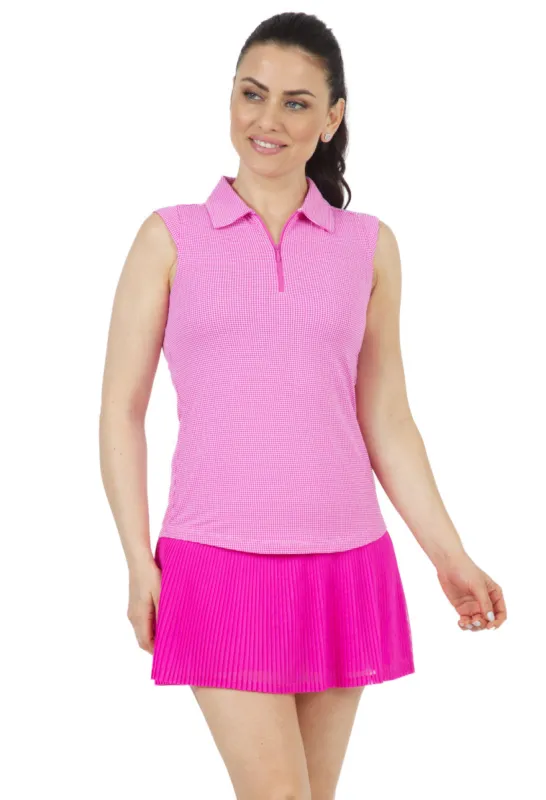 Mini Check Sleeveless Polo sold by IBKUL