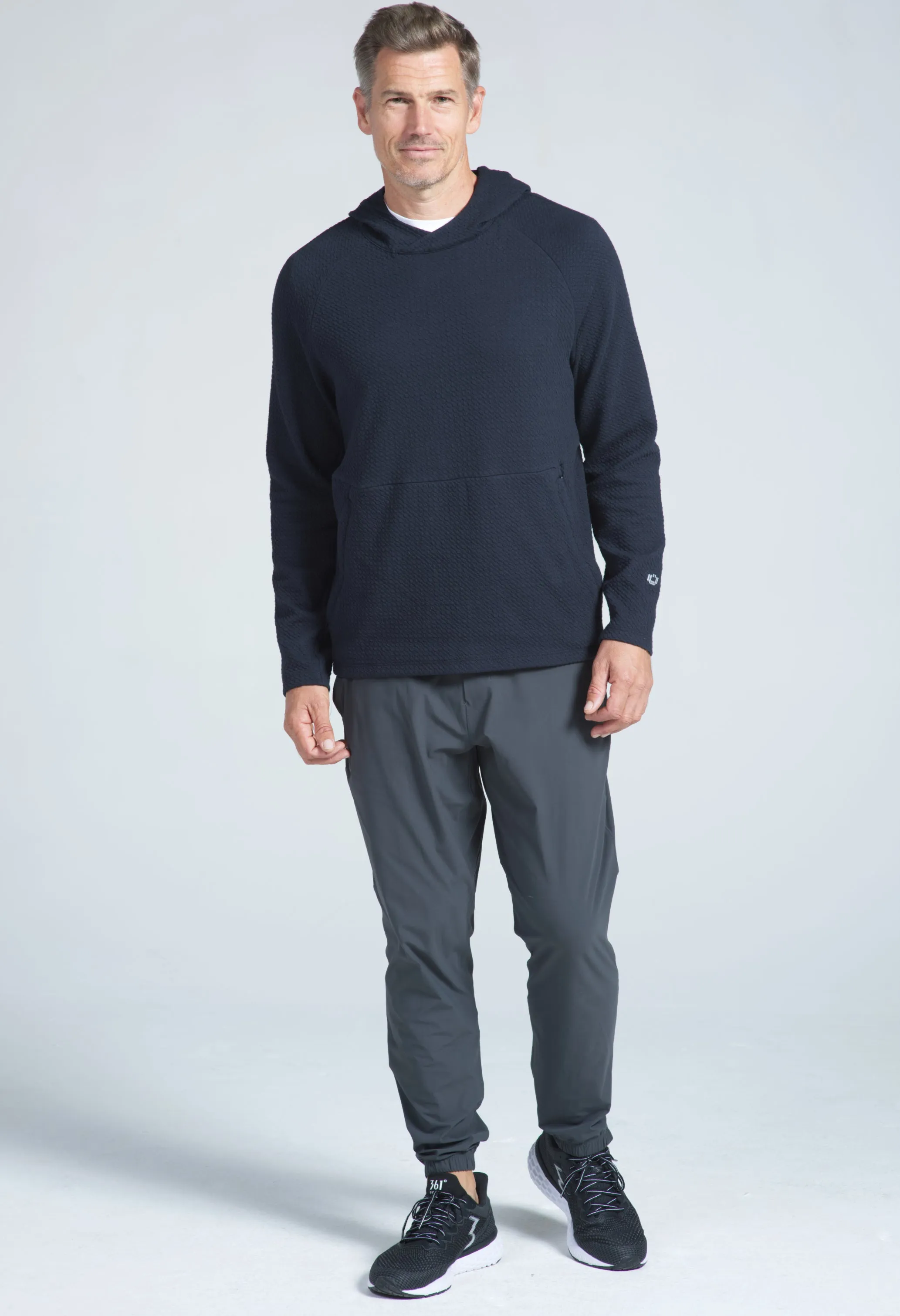 Solid Men's Popcorn Stitch Hoody sold by IBKUL product image thumbnail 3