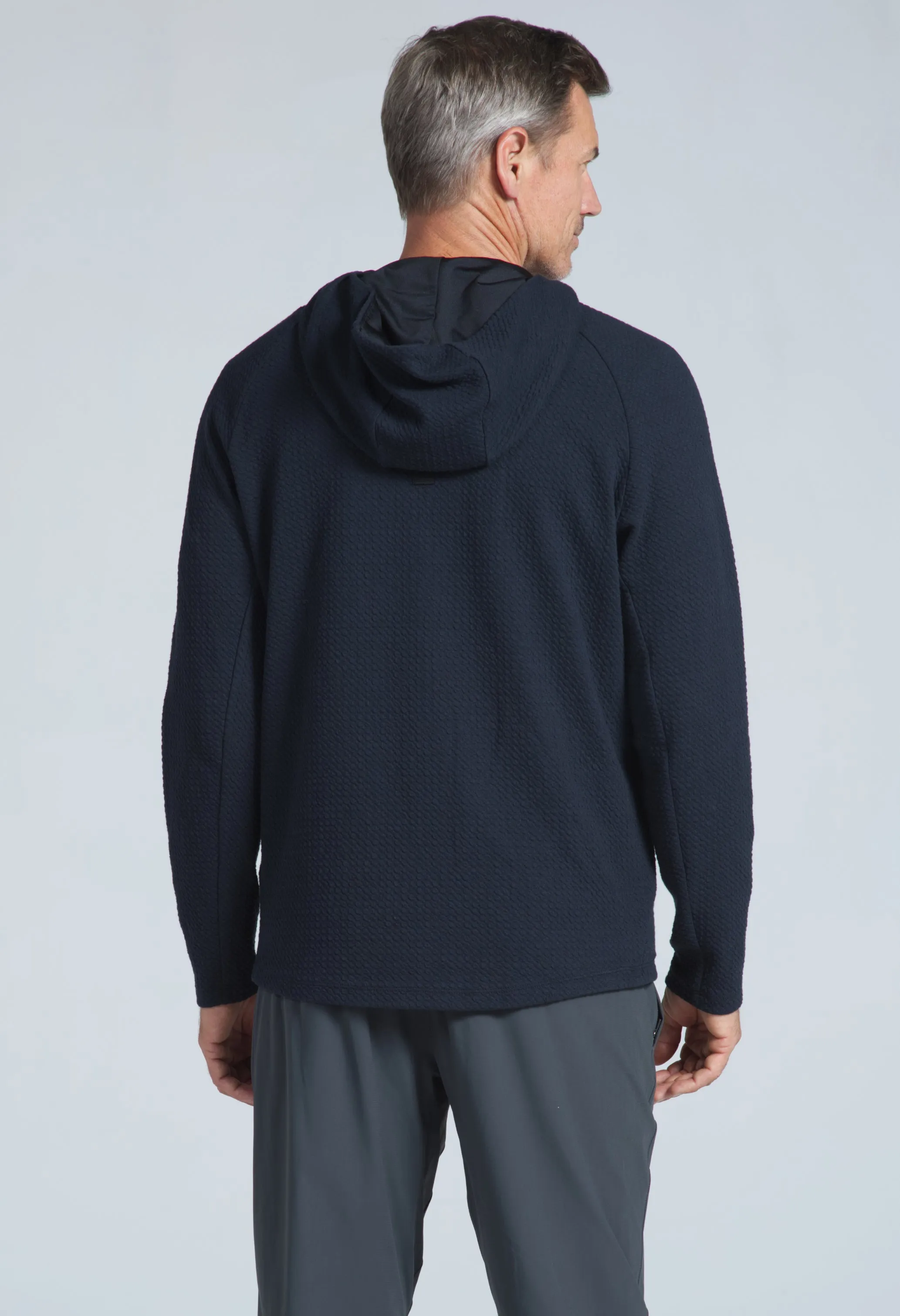 Solid Men's Popcorn Stitch Hoody sold by IBKUL product image thumbnail 4