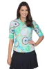 Debbie Print Ruched Elbow Length Sleeve Top - 41654 sold by IBKUL