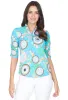Debbie Print Ruched Elbow Length Sleeve Top - 41654 sold by IBKUL
