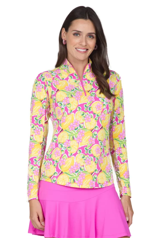 Calista Print Long Sleeve Mock Neck Top – 10652 sold by IBKUL
