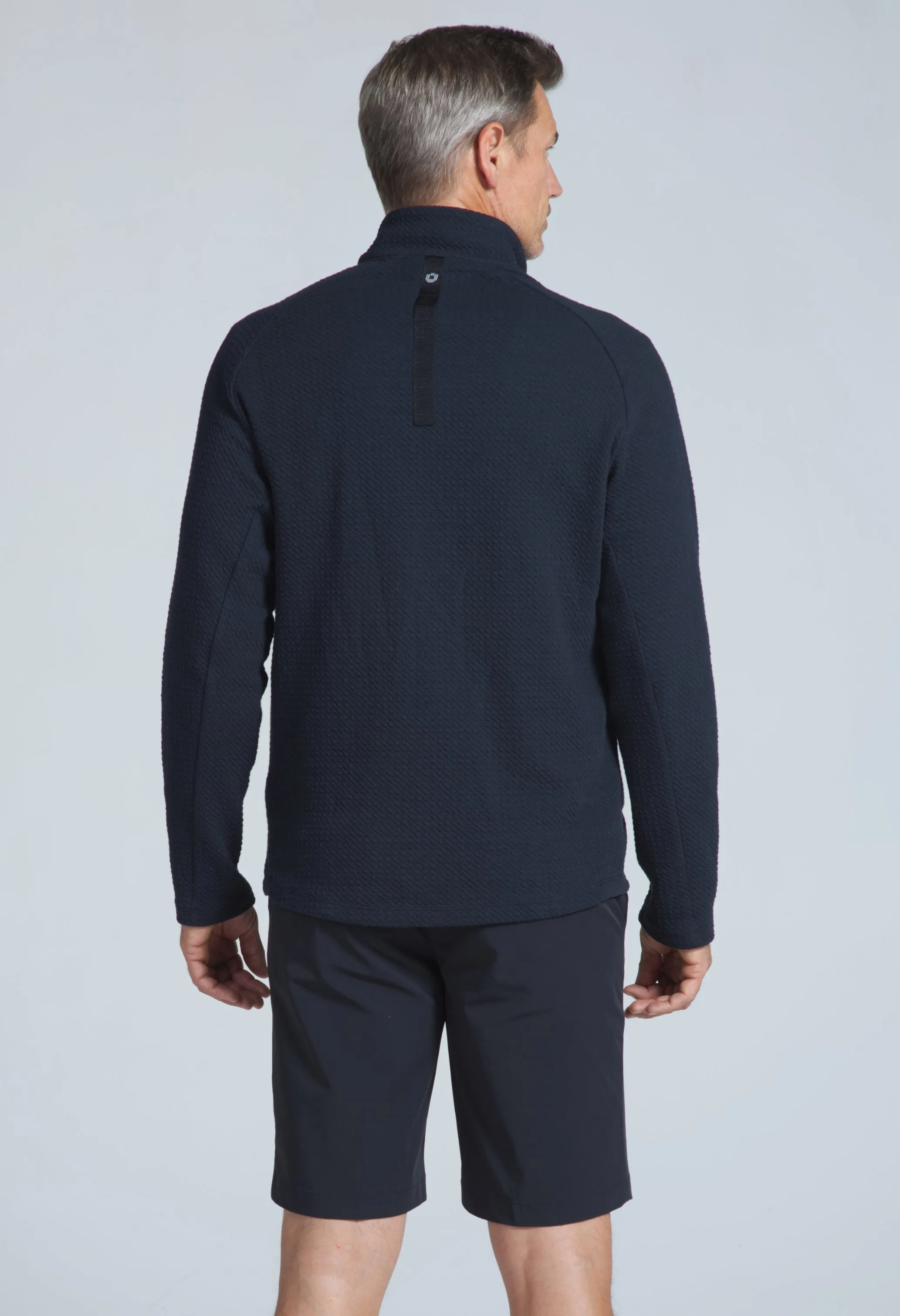 Solid Popcorn Stitch Zip Mock Pullover sold by IBKUL product image thumbnail 4