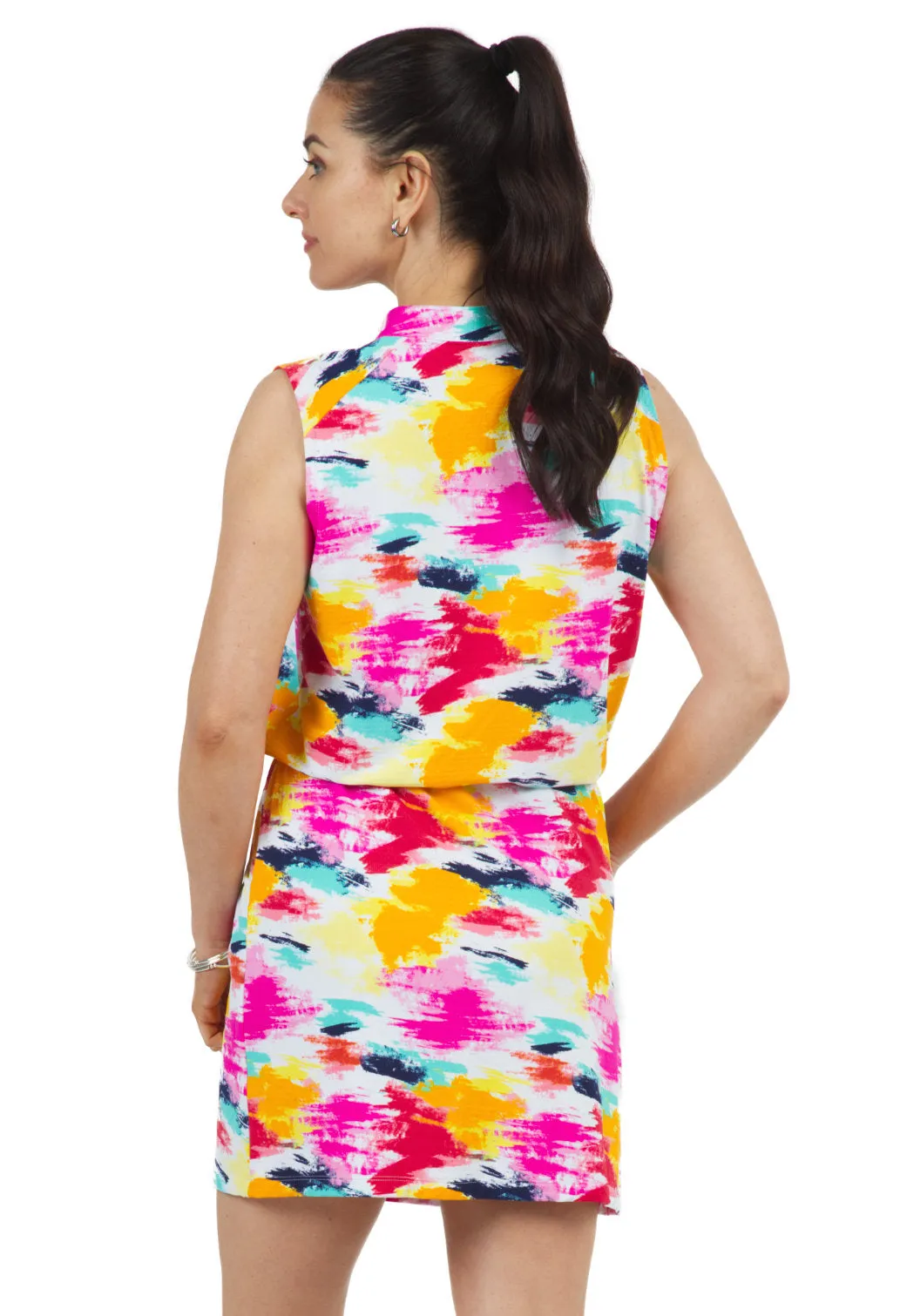Matilda Print Sleeveless Drawstring Dress – 63263 sold by IBKUL product image thumbnail 2