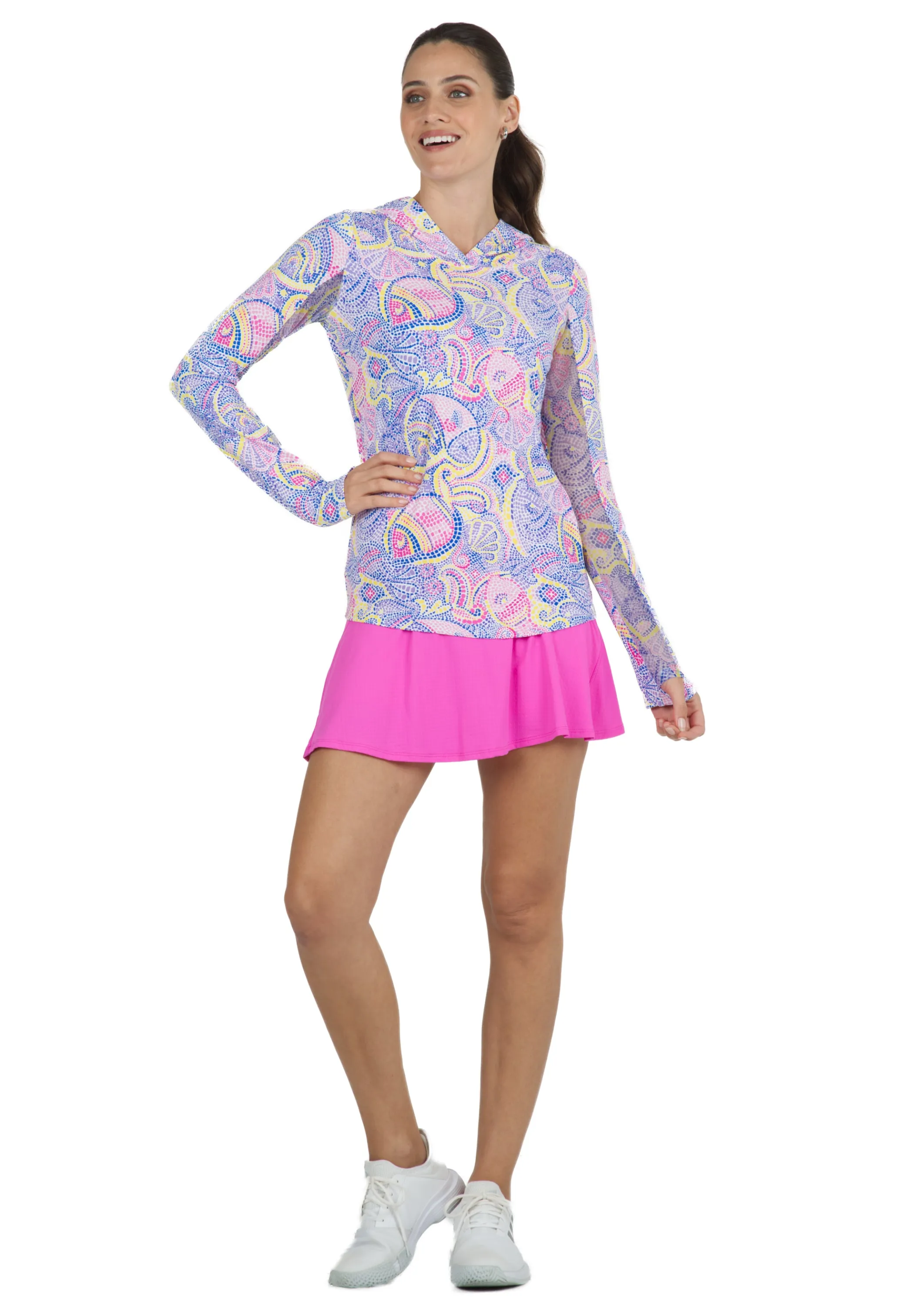 Mariel Print Long Sleeve Hoody – 16483 sold by IBKUL product image thumbnail 2