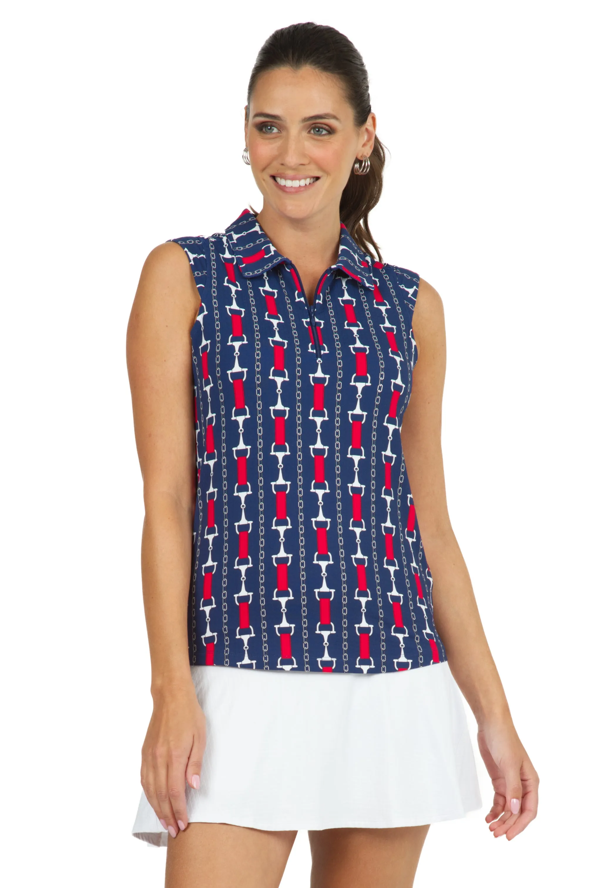 Vic Print Sleeveless Polo – 14546 sold by IBKUL