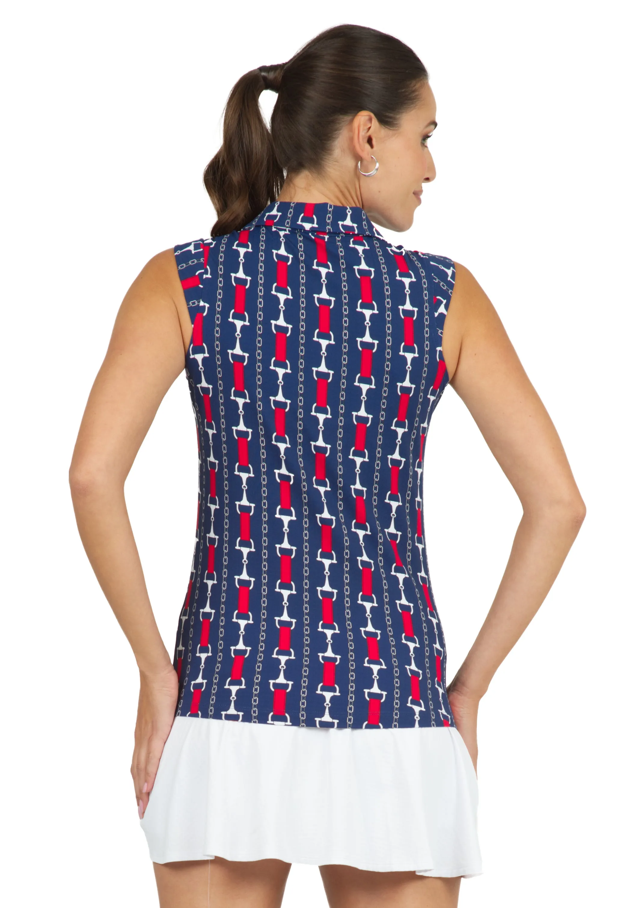 Vic Print Sleeveless Polo – 14546 sold by IBKUL product image thumbnail 3