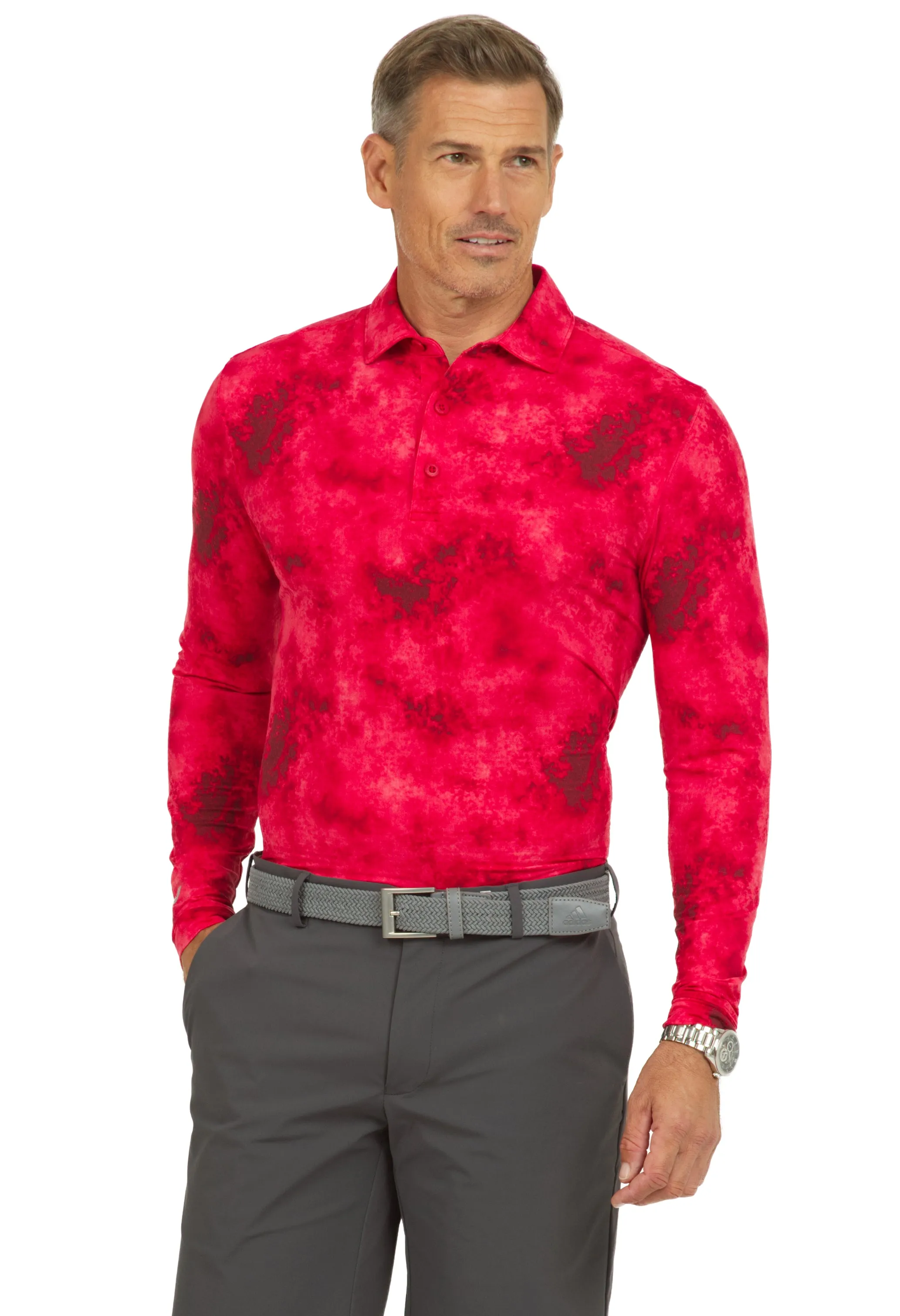 Tie-Dye Print Long Sleeve Polo – 95125 (Modern Fit) sold by IBKUL product image thumbnail 5