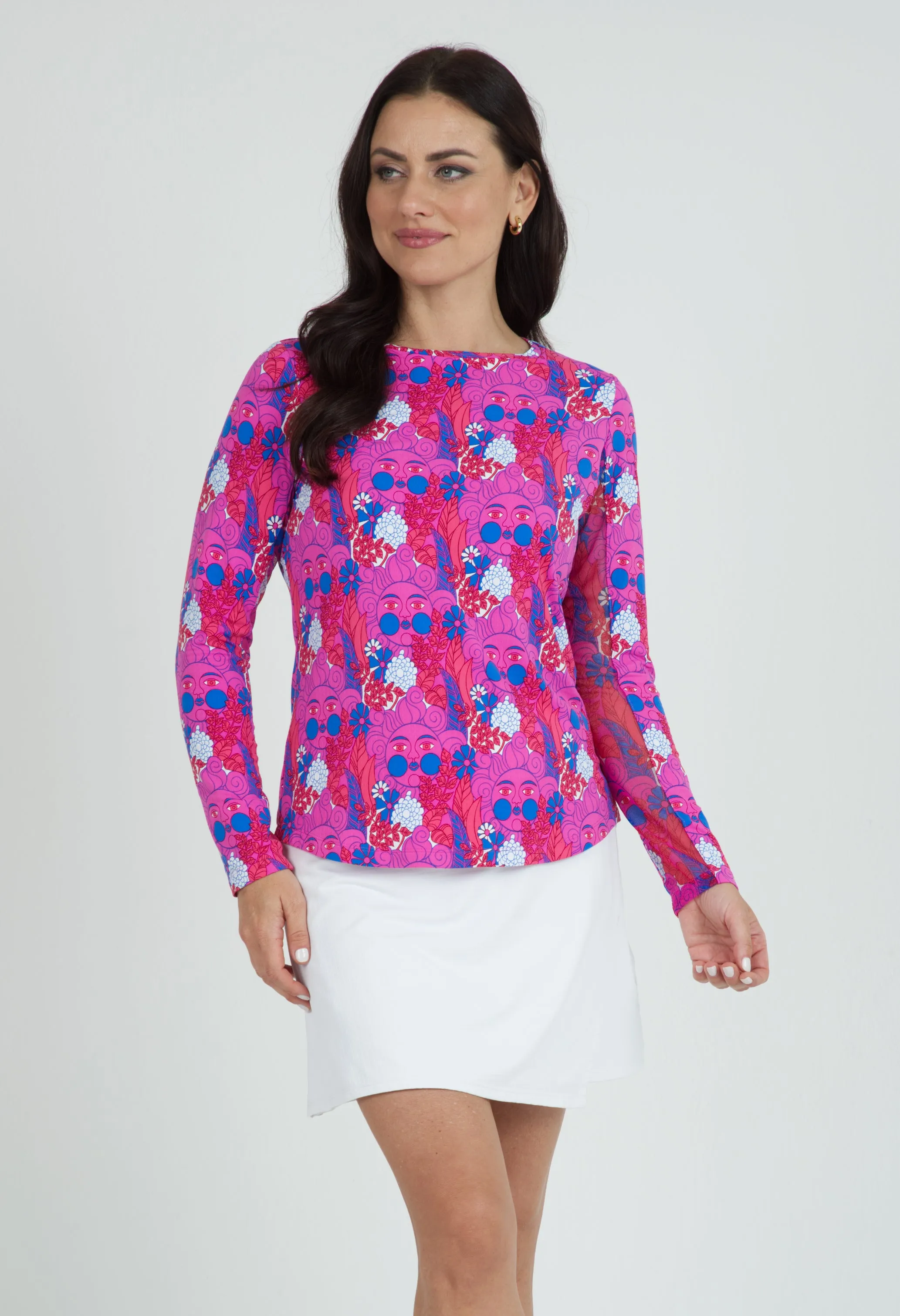Nadia Print Long Sleeve Crew Neck – 12760 sold by IBKUL product image thumbnail 2
