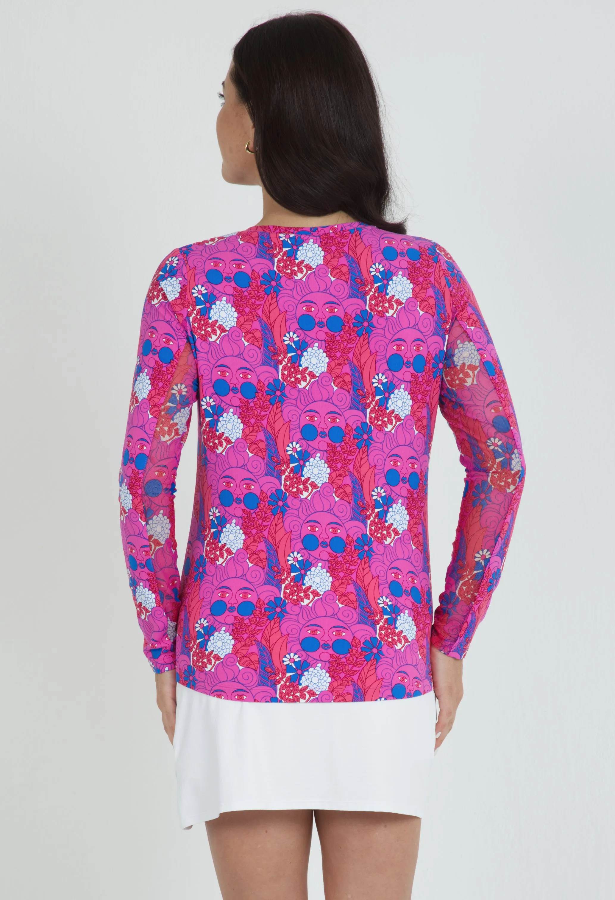 Nadia Print Long Sleeve Crew Neck – 12760 sold by IBKUL product image thumbnail 3
