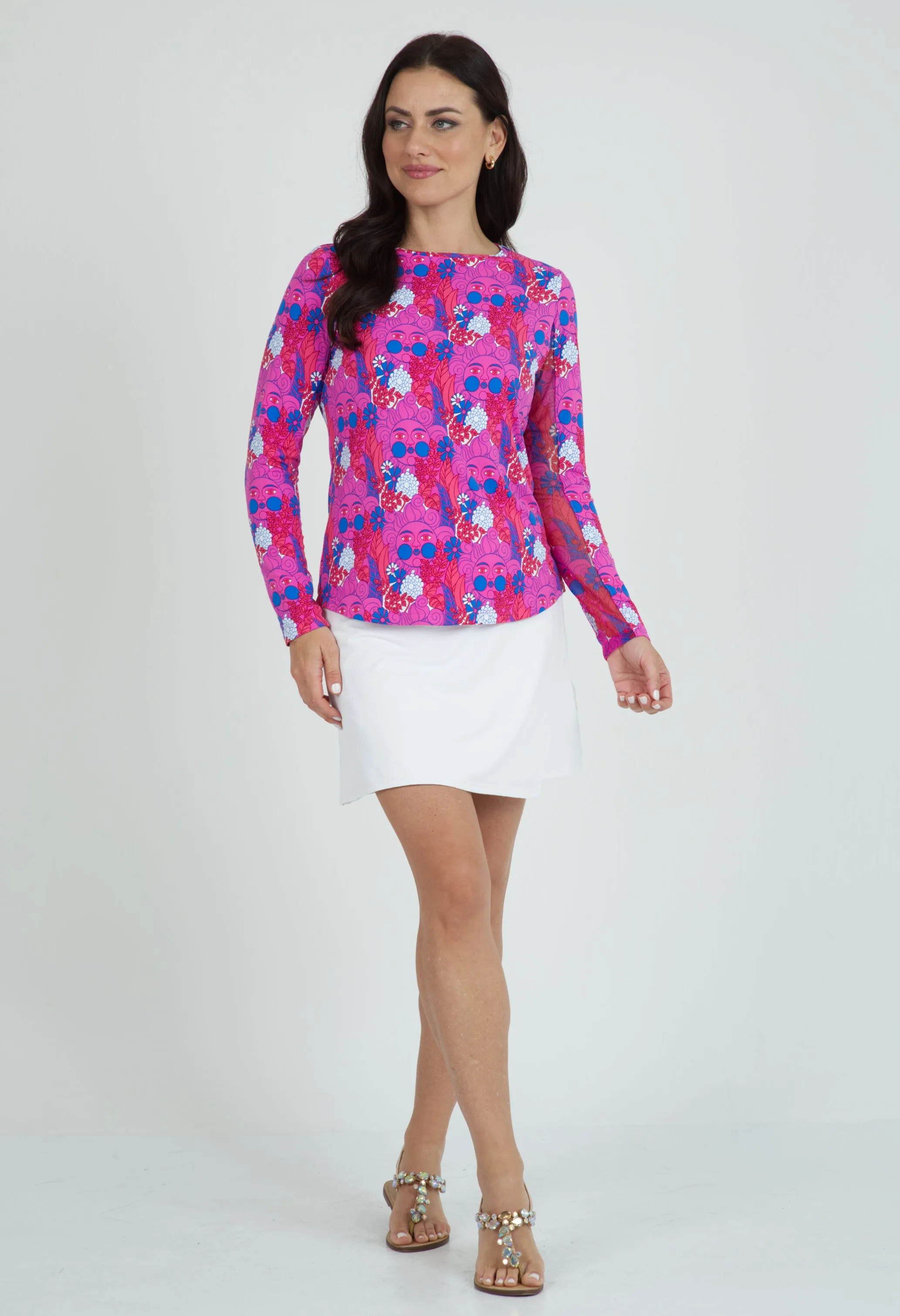 Nadia Print Long Sleeve Crew Neck – 12760 sold by IBKUL product image thumbnail 4
