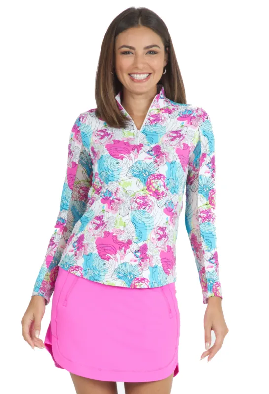Paddy Print Long Sleeve Mock Neck Top – 10757 sold by IBKUL