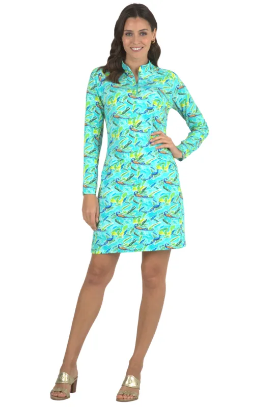 Rachel Print Long Sleeve Mock Neck Dress – 68378 sold by IBKUL