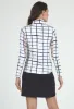 Cordova Print Long Sleeve Mock Neck Top sold by IBKUL