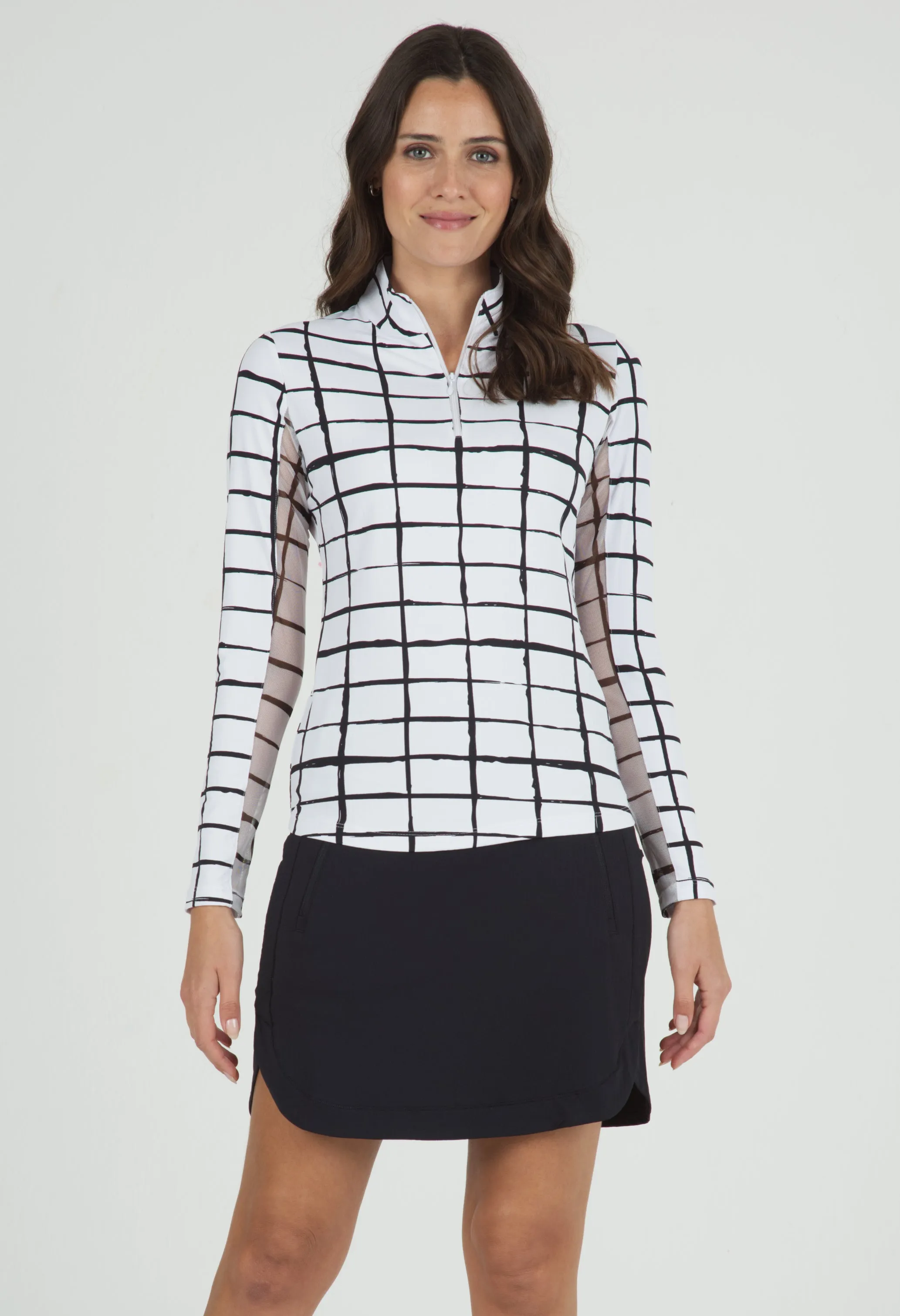 Cordova Print Long Sleeve Mock Neck Top sold by IBKUL product image thumbnail 3