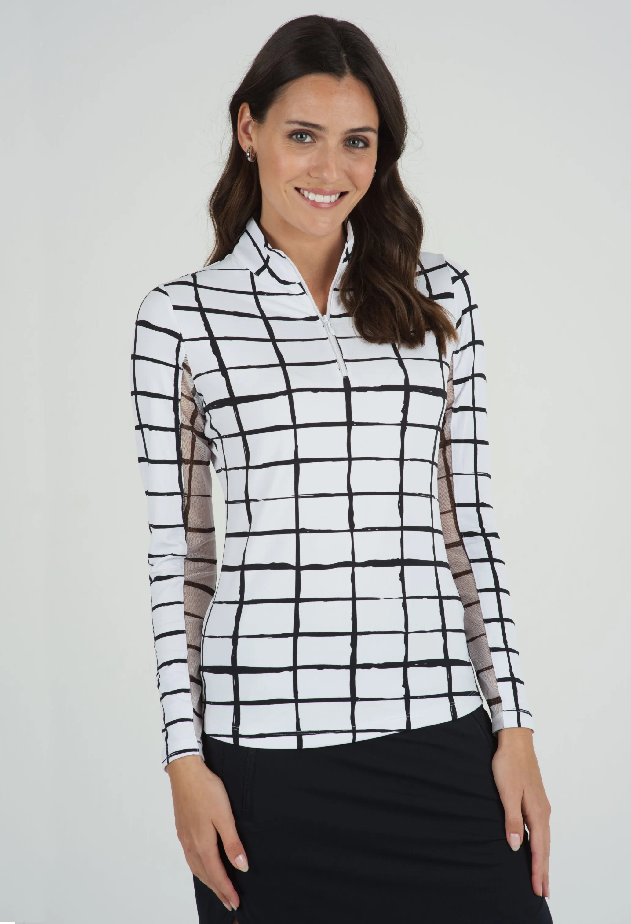 Cordova Print Long Sleeve Mock Neck Top sold by IBKUL product image thumbnail 2