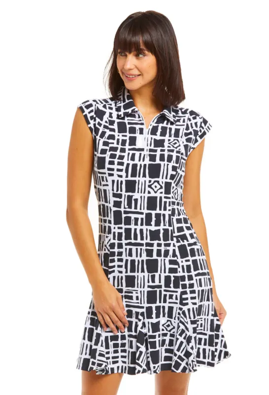 Out of the Box Print Sleeveless Polo Dress - 50753 sold by IBKUL