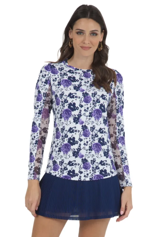 Xenia Print Long Sleeve Crew Neck – 12377 sold by IBKUL