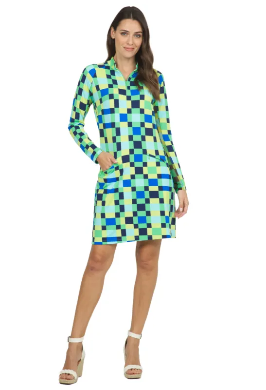 Annalise Print Long Sleeve Mock Neck Dress – 68379 sold by IBKUL